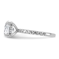 14K White Gold 3.50 Carat Certified Lab Grown Diamond VS SI+ G+ Round Complete Solitaire Ring with Flair Engagement view 3