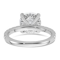 14K White Gold 3.50 Carat Certified Lab Grown Diamond VS SI+ G+ Round Complete Solitaire Ring with Flair Engagement view 5