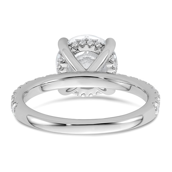 14k White Gold 3 1/2 carat Certified Lab Grown Diamond VS+ F+ Round Complete Solitaire with Flair Engagement Ring