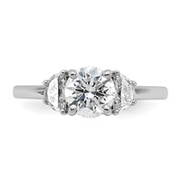 14K White Gold 1.38 Carat Certified Lab Grown Diamond Vs+f+ Round Complete Three Stone Engagement Ring view 4