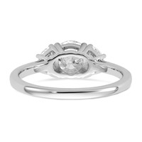 14K White Gold 1.38 Carat Certified Lab Grown Diamond Vs+f+ Round Complete Three Stone Engagement Ring view 5