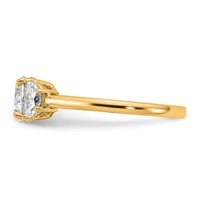 14K Yellow Gold 1.38 Carat Certified Lab Grown Diamond VS SI+ G+ Round Complete Three Stone Engagement Ring view 3