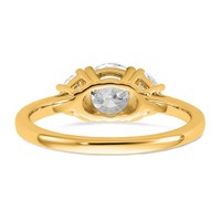 14K Yellow Gold 0.38 Carat Lab Grown Diamond VS SI+ G+ 1 Carat Center Round Semi Mount Three Stone Engagement Ring view 5