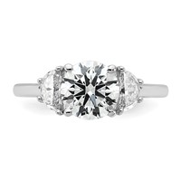 14K White Gold 2 Carat Certified Lab Grown Diamond Vs+f+ Round Complete Three Stone Engagement Ring view 4