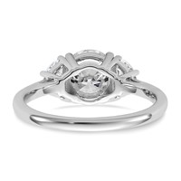 14K White Gold 2 Carat Certified Lab Grown Diamond Vs+f+ Round Complete Three Stone Engagement Ring view 5
