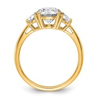 14K Yellow Gold 2 Carat Certified Lab Grown Diamond Vs+f+ Round Complete Three Stone Engagement Ring view 2