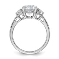 14K White Gold 2.50 Carat Certified Lab Grown Diamond VS SI+ G+ Round Complete Three Stone Engagement Ring view 2