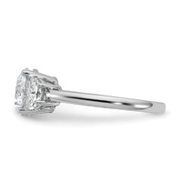 14K White Gold 2.50 Carat Certified Lab Grown Diamond VS SI+ G+ Round Complete Three Stone Engagement Ring view 3