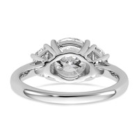 14K White Gold 2.50 Carat Certified Lab Grown Diamond VS SI+ G+ Round Complete Three Stone Engagement Ring view 5