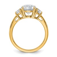 14K Yellow Gold 2.50 Carat Certified Lab Grown Diamond VS SI+ G+ Round Complete Three Stone Engagement Ring view 2