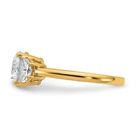 14K Yellow Gold 2.50 Carat Certified Lab Grown Diamond VS SI+ G+ Round Complete Three Stone Engagement Ring view 3