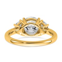 14K Yellow Gold 2.50 Carat Certified Lab Grown Diamond VS SI+ G+ Round Complete Three Stone Engagement Ring view 5