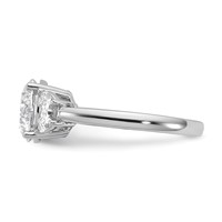 14K White Gold 3.12 Carat Certified Lab Grown Diamond Vs+f+ Round Complete Three Stone Engagement Ring view 3