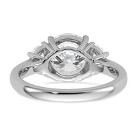 14K White Gold 3.12 Carat Certified Lab Grown Diamond Vs+f+ Round Complete Three Stone Engagement Ring view 5