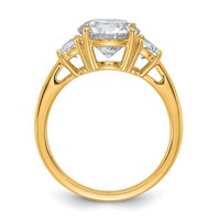 14K Yellow Gold 3.12 Carat Certified Lab Grown Diamond Vs+f+ Round Complete Three Stone Engagement Ring view 2