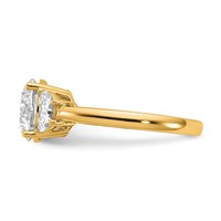 14K Yellow Gold 3.12 Carat Certified Lab Grown Diamond Vs+f+ Round Complete Three Stone Engagement Ring view 3
