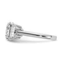14K White Gold 4 Carat Certified Lab Grown Diamond VS SI+ G+ Round Complete Three Stone Engagement Ring view 3