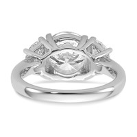 14K White Gold 4 Carat Certified Lab Grown Diamond VS SI+ G+ Round Complete Three Stone Engagement Ring view 5