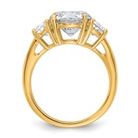 14K Yellow Gold 4 Carat Certified Lab Grown Diamond Vs+f+ Round Complete Three Stone Engagement Ring view 2