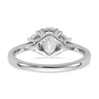 14K White Gold 1.38 Carat Certified Lab Grown Diamond VS SI+ G+ Complete Oval and Half Moon Three Stone Engagement Ring view 5