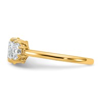 14K Yellow Gold 1.38 Carat Certified Lab Grown Diamond VS+ F+ Complete Oval and Half Moon Three Stone Engagement Ring view 3