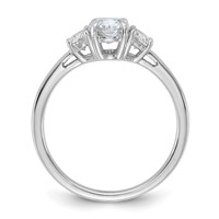 14K White Gold 0.38 Carat Lab Grown Diamond VS SI+ G+ Half Moon and 1 Carat Oval Center Semi Mount Three Stone Engagement Ring view 2