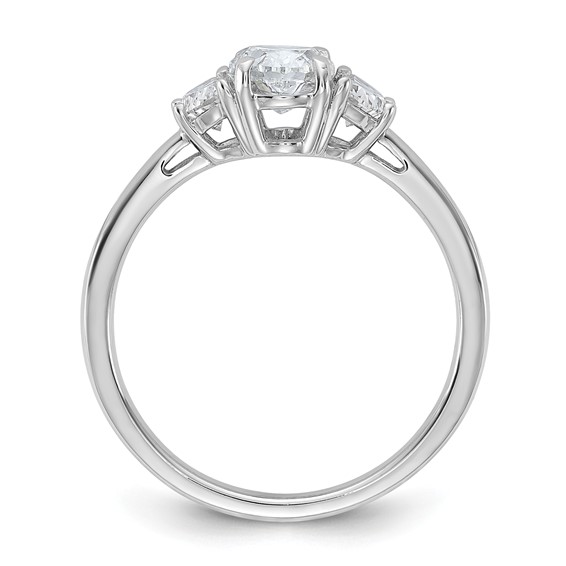 Gold Diamond Oval and Half-moon 3-Stone Bridal Rings