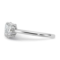 14K White Gold 0.38 Carat Lab Grown Diamond VS SI+ G+ Half Moon and 1 Carat Oval Center Semi Mount Three Stone Engagement Ring view 3