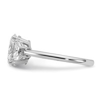 14K White Gold 2 Carat Certified Lab Grown Diamond VS SI+ G+ Complete Oval and Half Moon Three Stone Engagement Ring view 3