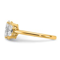 14K Yellow Gold 2 Carat Certified Lab Grown Diamond VS SI+ G+ Complete Oval and Half Moon Three Stone Engagement Ring view 3