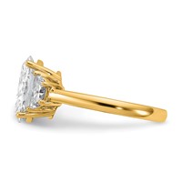 14K Yellow Gold 3.12 Carat Certified Lab Grown Diamond VS+ F+ Complete Oval and Half Moon Three Stone Engagement Ring view 3