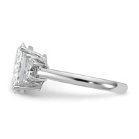 14K White Gold 0.62 Carat Lab Grown Diamond VS SI+ G+ Half Moon and 2.50 Carat Oval Center Semi Mount Three Stone Engagement Ring view 3