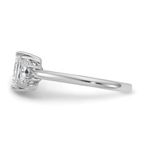14K White Gold 1.38 Carat Certified Lab Grown Diamond VS SI+ G+ Radiant and Half Moon Complete Three Stone Engagement Ring view 3