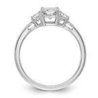 14K White Gold 0.38 Carat Lab Grown Diamond VS SI+ G+ Half Moon 1 Carat Radiant Center Semi Mount Engagement Ring view 2