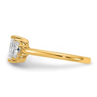 14K Yellow Gold 0.38 Carat Lab Grown Diamond VS SI+ G+ Half Moon 1 Carat Radiant Center Semi Mount Engagement Ring view 3