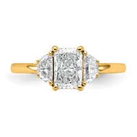 14K Yellow Gold 0.38 Carat Lab Grown Diamond VS SI+ G+ Half Moon 1 Carat Radiant Center Semi Mount Engagement Ring view 4