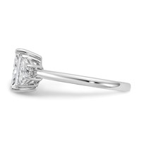 14K White Gold 2 Carat Certified Lab Grown Diamond VS+ F+ Radiant and Half Moon Complete Three Stone Engagement Ring view 3