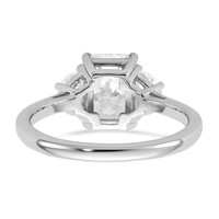 14K White Gold 0.50 Carat Lab Grown Diamond VS SI+ G+ Half Moon 1.50 Carat Radiant Center Semi Mount Engagement Ring view 5