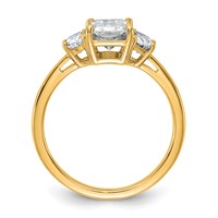 14K Yellow Gold 0.50 Carat Lab Grown Diamond VS SI+ G+ Half Moon 1.50 Carat Radiant Center Semi Mount Engagement Ring view 2