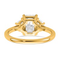 14K Yellow Gold 0.50 Carat Lab Grown Diamond VS SI+ G+ Half Moon 1.50 Carat Radiant Center Semi Mount Engagement Ring view 5