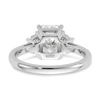 14K White Gold 2.50 Carat Certified Lab Grown Diamond VS SI+ G+ Radiant and Half Moon Complete Three Stone Engagement Ring view 5