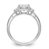 14K White Gold 0.50 Carat Lab Grown Diamond VS SI+ G+ Half Moon 2 Carat Radiant Center Semi Mount Engagement Ring view 2