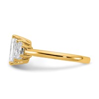 14K Yellow Gold 0.50 Carat Lab Grown Diamond VS+ F+ Half Moon 2 Carat Radiant Center Semi Mount Engagement Ring view 3