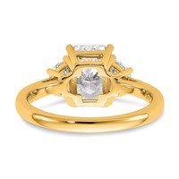 14K Yellow Gold 0.50 Carat Lab Grown Diamond VS+ F+ Half Moon 2 Carat Radiant Center Semi Mount Engagement Ring view 5