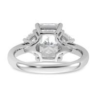 14K White Gold 0.62 Carat Lab Grown Diamond VS SI+ G+ Half Moon 2.50 Carat Radiant Center Semi Mount Engagement Ring view 5