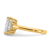 14K Yellow Gold 0.62 Carat Lab Grown Diamond VS SI+ G+ Half Moon 2.50 Carat Radiant Center Semi Mount Engagement Ring view 3