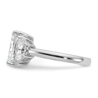 14K White Gold 1 Carat Lab Grown Diamond VS SI+ G+ Half Moon 3 Carat Radiant Center Semi Mount Engagement Ring view 3