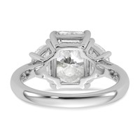 14K White Gold 1 Carat Lab Grown Diamond VS SI+ G+ Half Moon 3 Carat Radiant Center Semi Mount Engagement Ring view 5