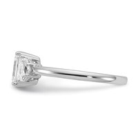 14K White Gold 1.38 Carat Certified Lab Grown Diamond VS SI+ G+ Complete Emerald and Half Moon Three Stone Engagement Ring view 3