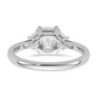14K White Gold 1.38 Carat Certified Lab Grown Diamond VS SI+ G+ Complete Emerald and Half Moon Three Stone Engagement Ring view 5